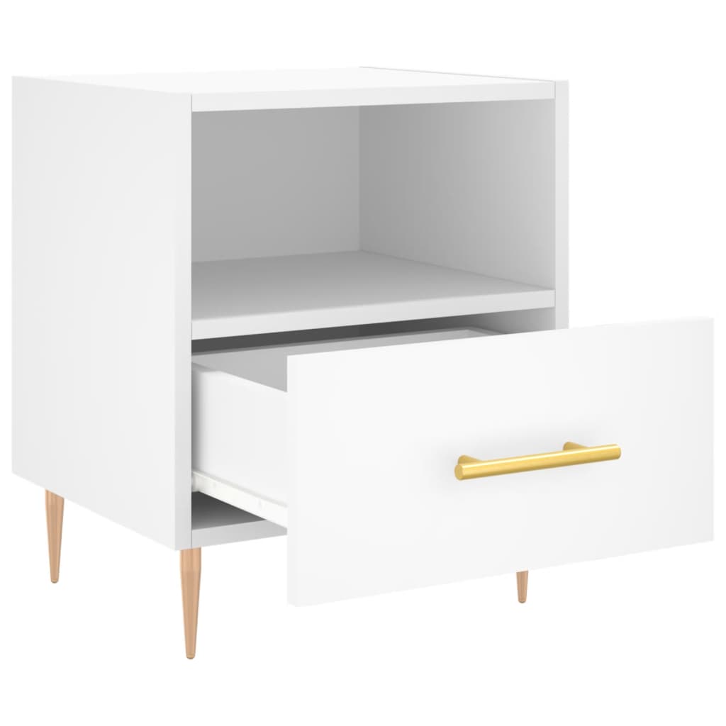 vidaXL Comodino Bianco 40x35x47,5 cm in Legno Multistrato