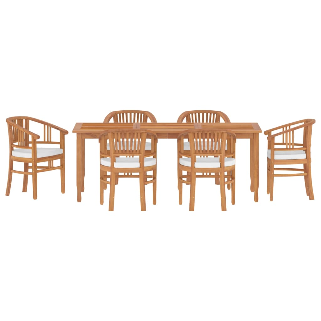 vidaXL Set da Pranzo da Giardino 7 pz in Legno Massello di Teak