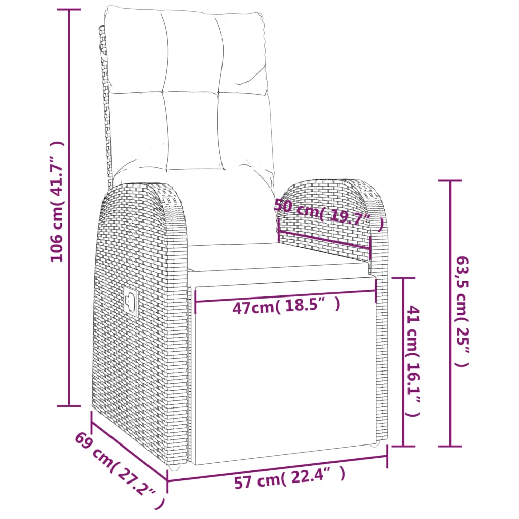 vidaXL Set da Pranzo da Giardino 9 pz con Cuscini Nero in Polyrattan