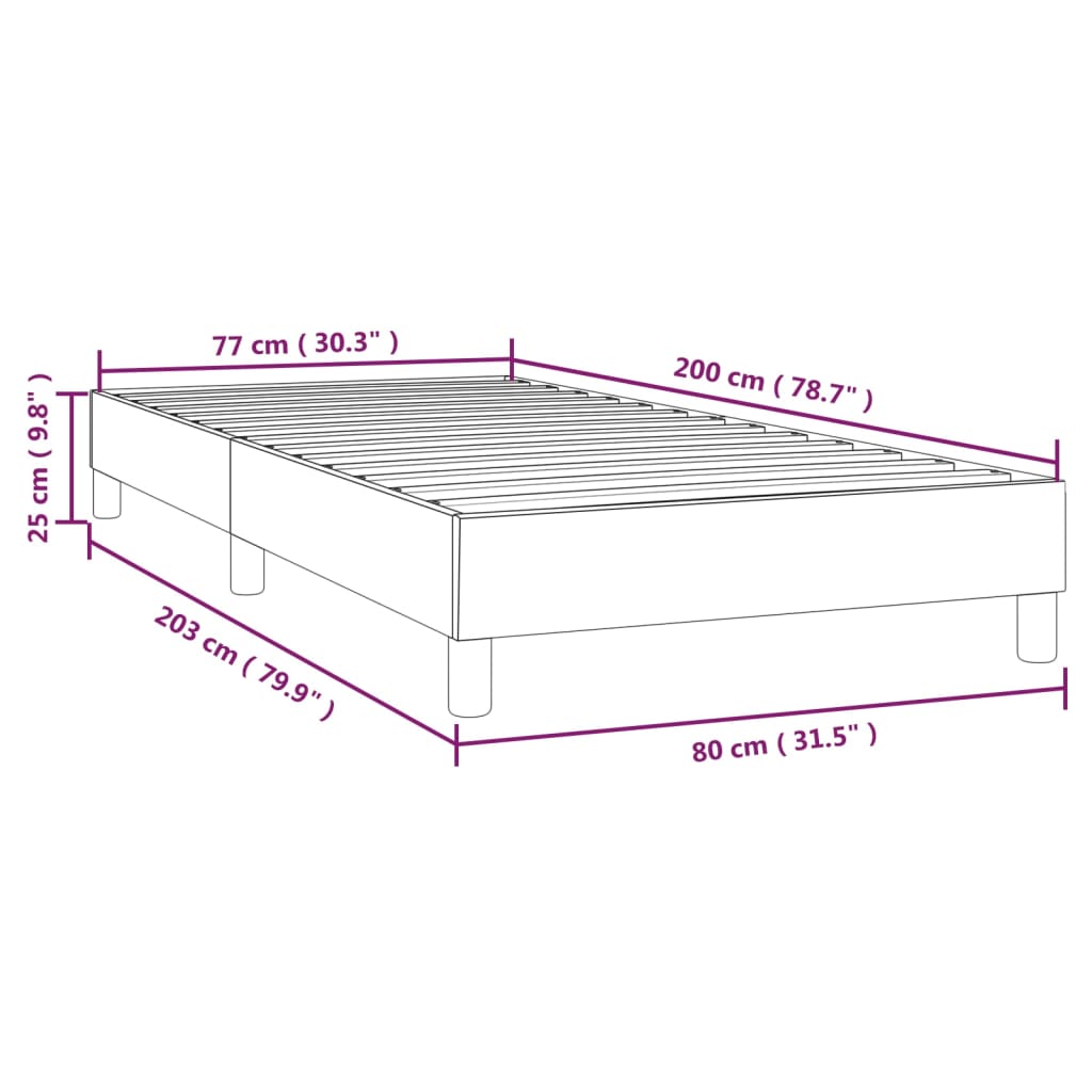 vidaXL Giroletto a Molle Tortora 80x200 cm in Tessuto