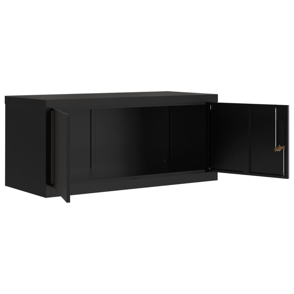 vidaXL Armadio Classificatore Nero 90x40x145 cm in Acciaio