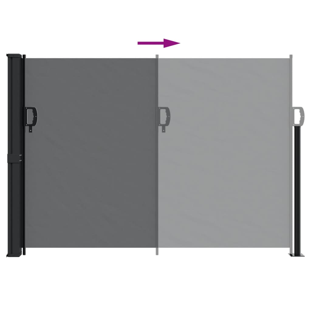 vidaXL Tenda da Sole Laterale Retrattile Nera 140x300 cm