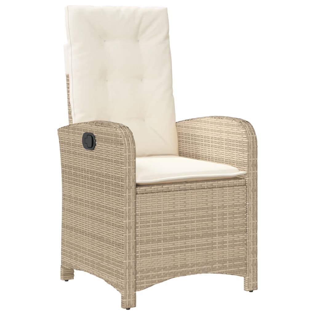 vidaXL Sedie Reclinabili da Giardino 2pz con Cuscini Beige Polyrattan