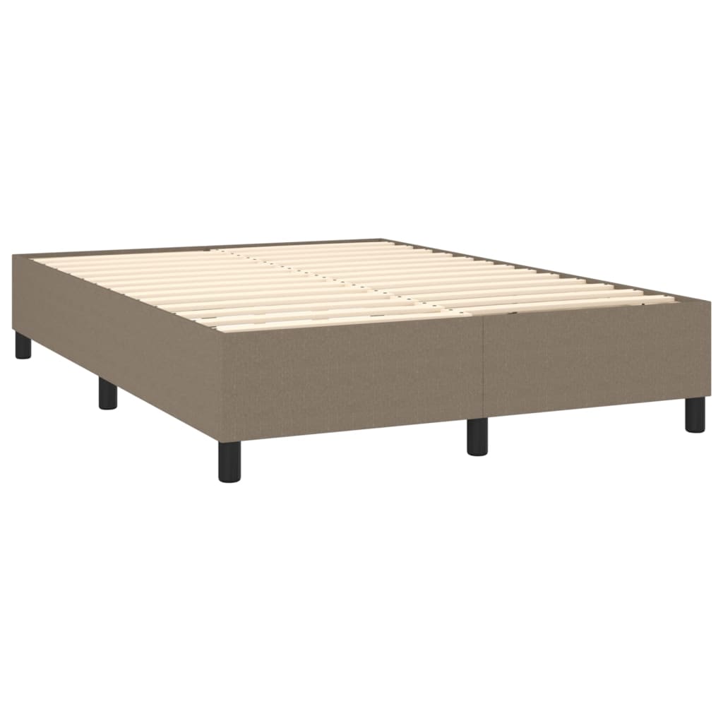 vidaXL Letto a Molle con Materasso e LED Tortora 140x200 cm in Tessuto