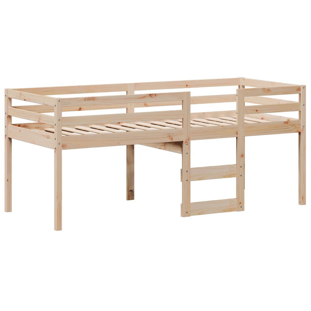 vidaXL Letto a Soppalco con Tetto 75x190 cm in Legno Massello di Pino