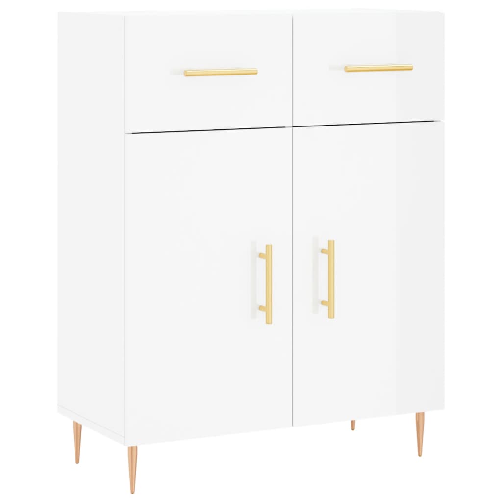 vidaXL Credenza Bianco Lucido 69,5x34x180 cm in Legno Multistrato