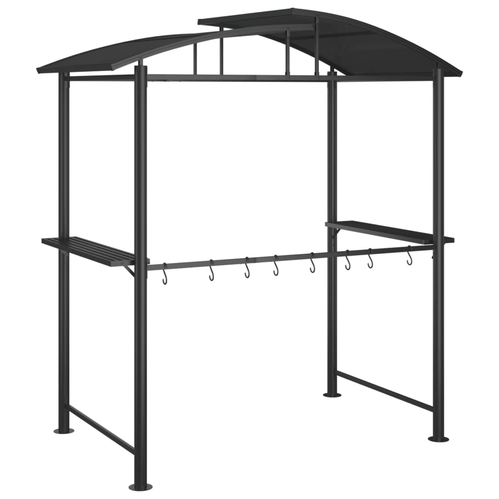 vidaXL Gazebo Barbecue Ripiani Laterali Antracite 210x114x230 Acciaio