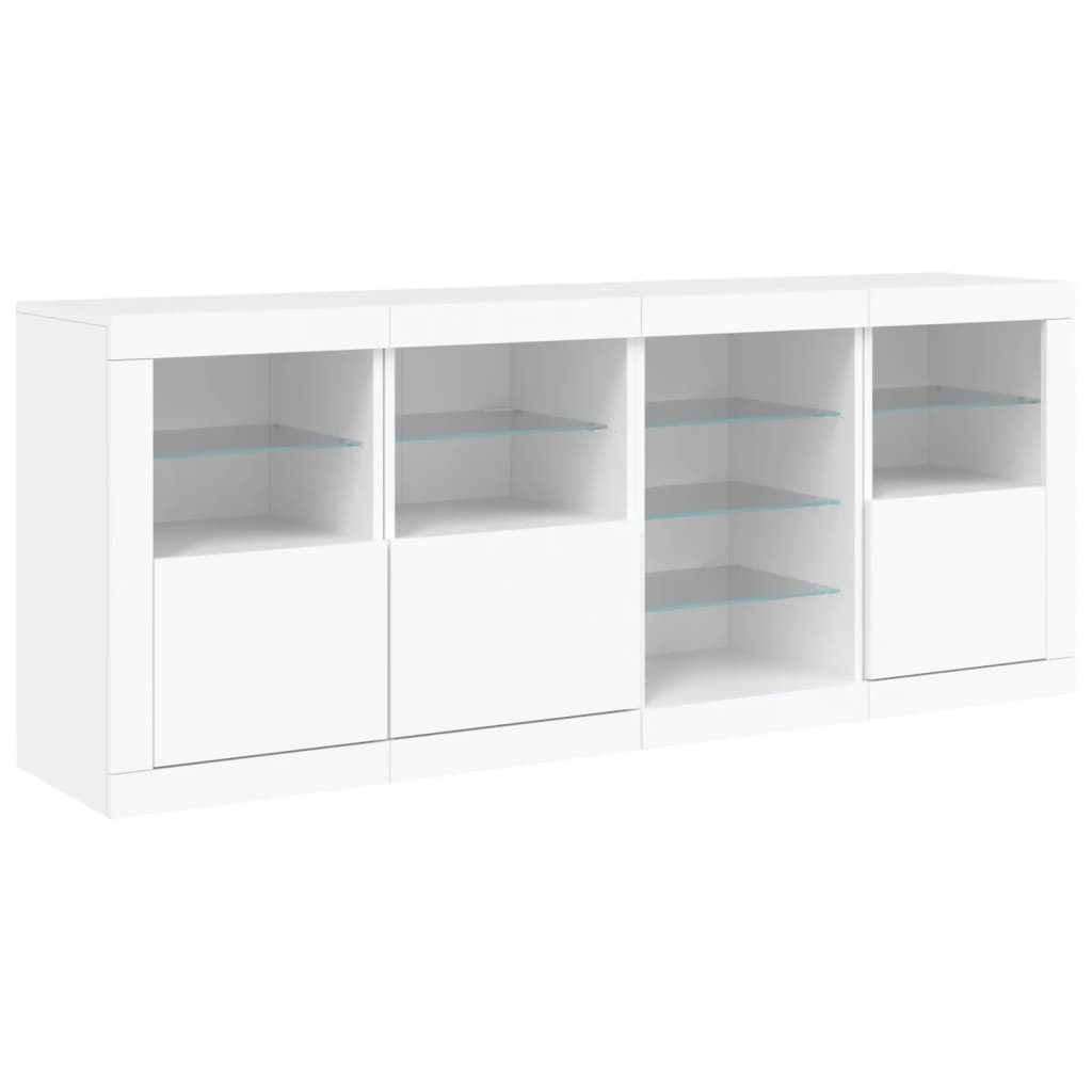 vidaXL Credenza con Luci LED Bianca 164x37x67 cm