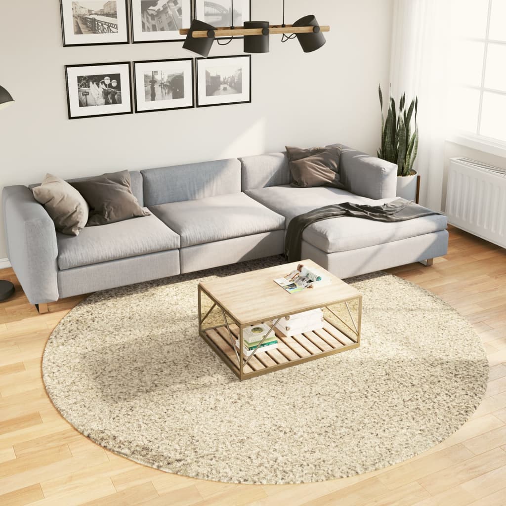 vidaXL Tappeto Shaggy PAMPLONA a Pelo Lungo Moderno Oro Ø 240 cm