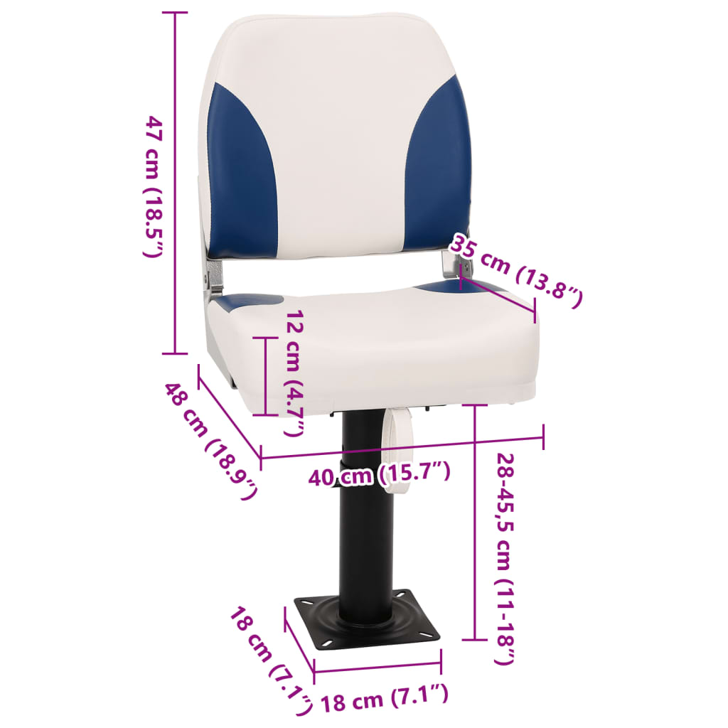 vidaXL Sedili Barca con Supporto 2pz Altezza Regolabile Girevole 360°