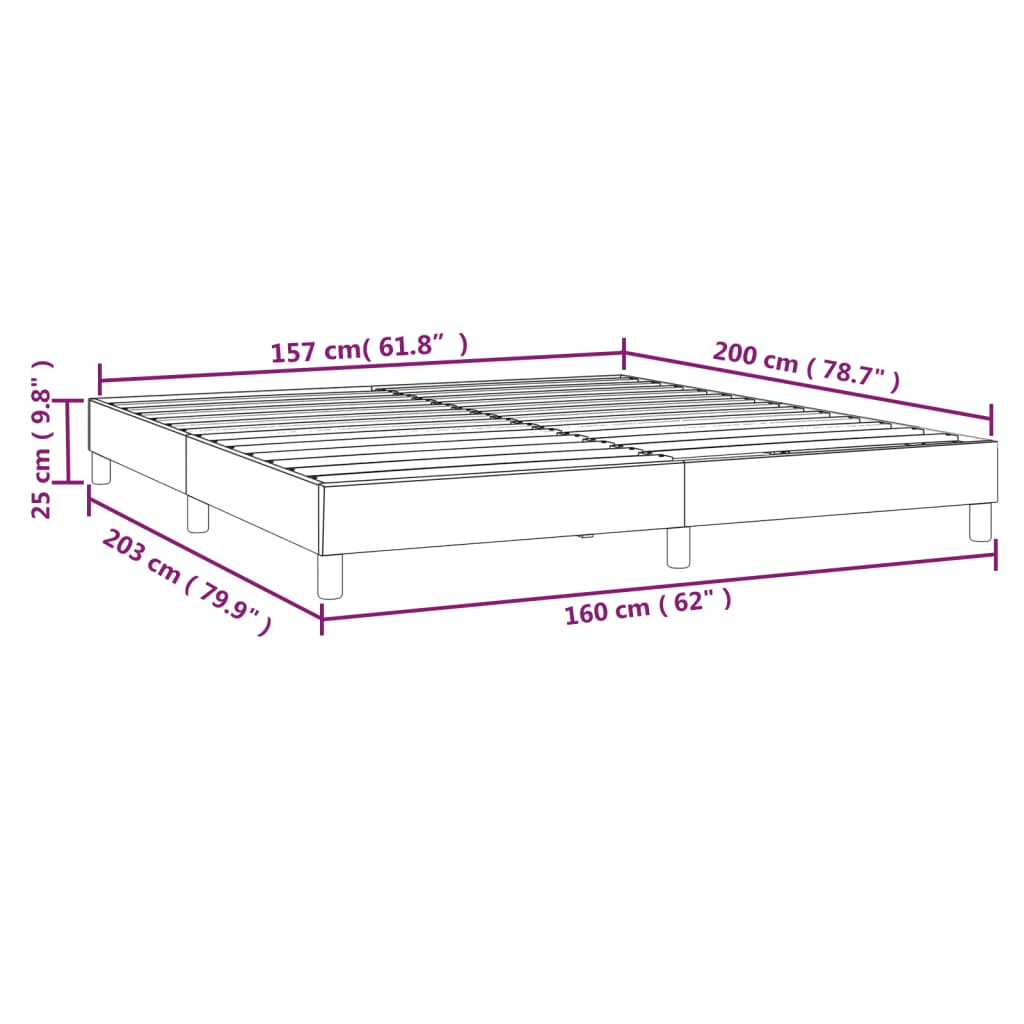 vidaXL Giroletto senza Materasso Crema 160x200 cm in Tessuto