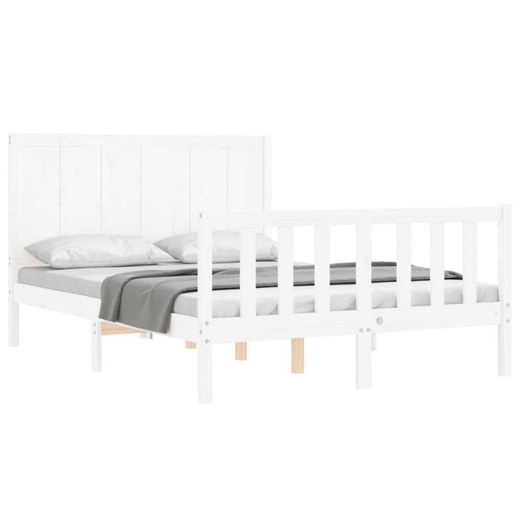 vidaXL Letto senza Materasso Bianco 140x190 cm Legno Massello di Pino