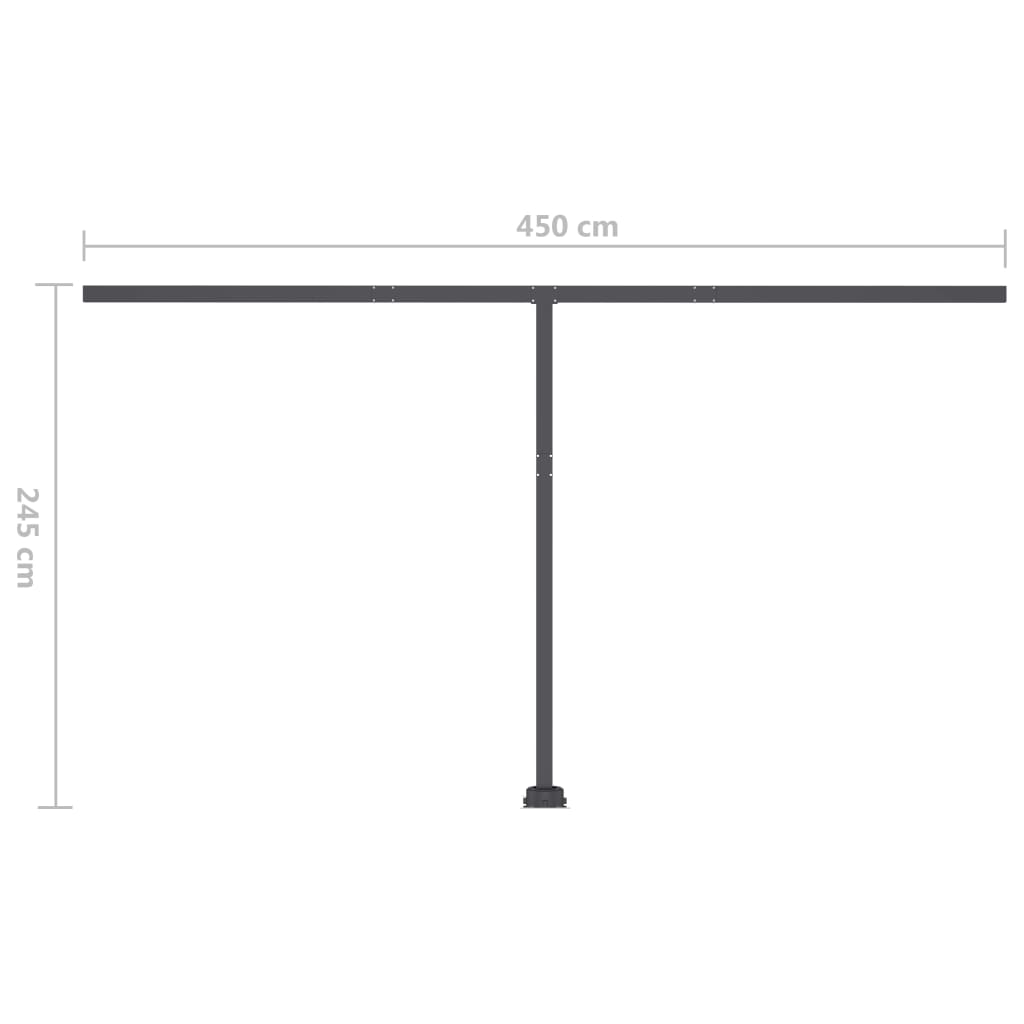 vidaXL Tenda da Sole Retrattile Manuale LED 450x350 cm Crema