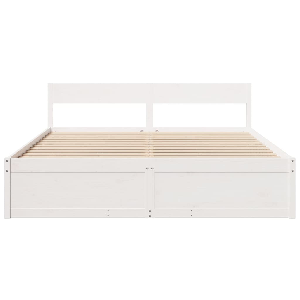 vidaXL Letto senza Materasso Bianco 180x200 cm Legno Massello di Pino