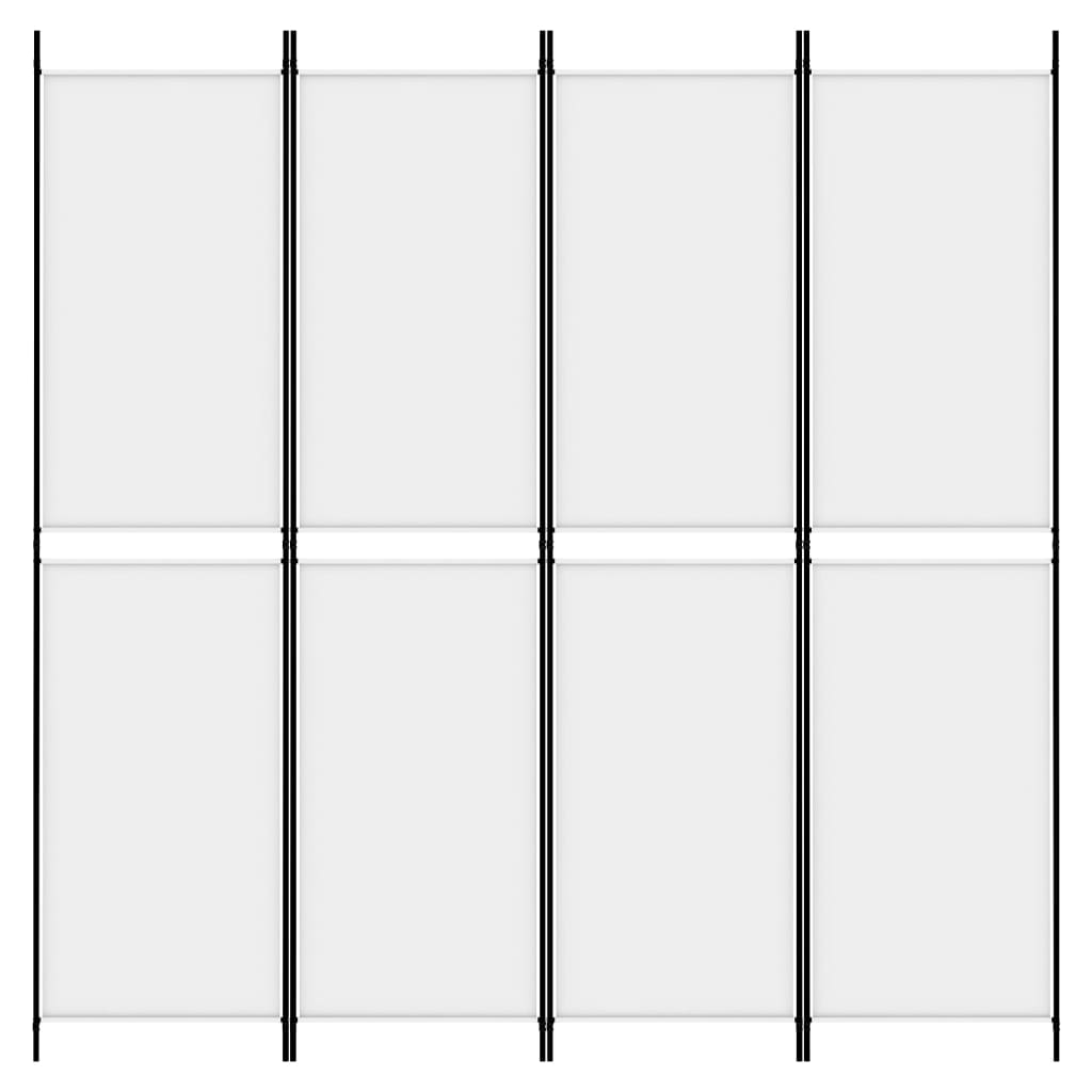 vidaXL Divisorio a 4 Pannelli Bianco 200x200 cm Tessuto