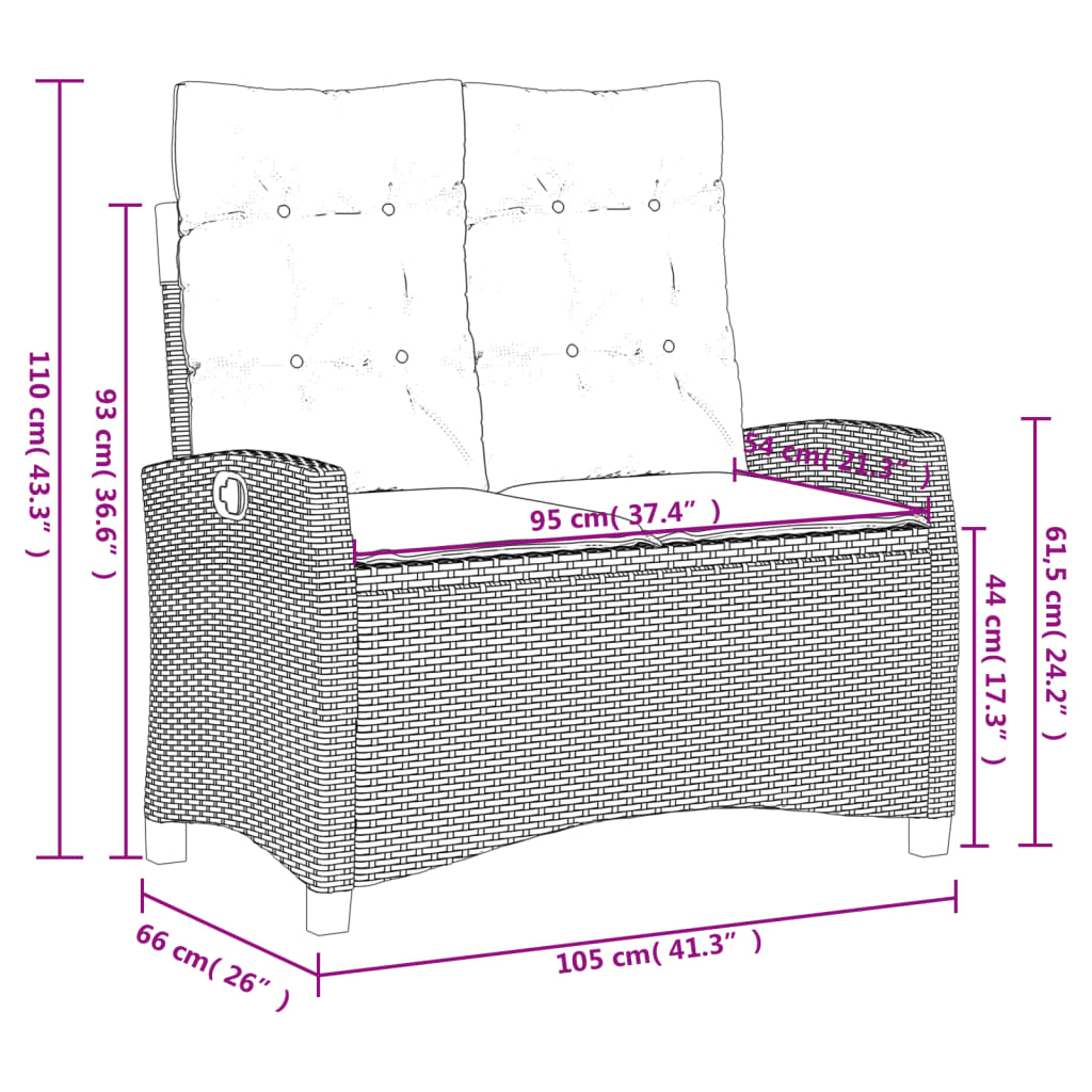 vidaXL Set da Pranzo da Giardino 5 pz Nero con Cuscini in Polyrattan