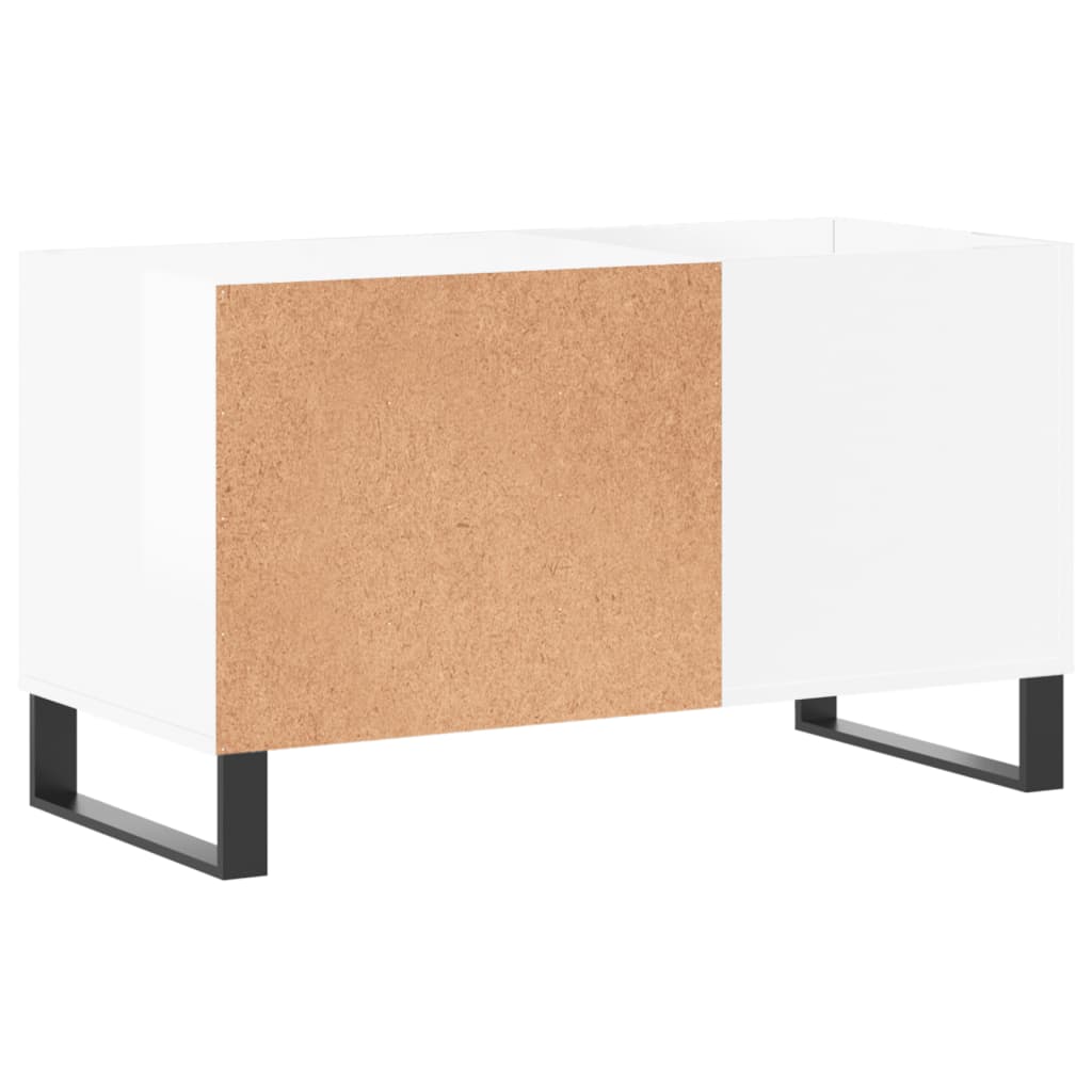 vidaXL Mobile Porta Dischi Bianco Lucido 85x38x48 cm Legno Multistrato