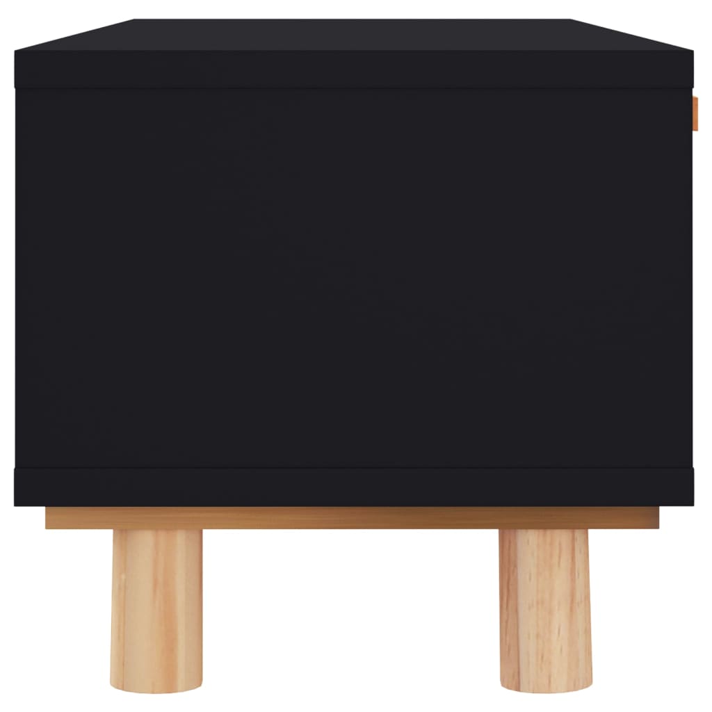 vidaXL Tavolino Nero 80x40x30 cm Legno Multistrato e Massello di Pino