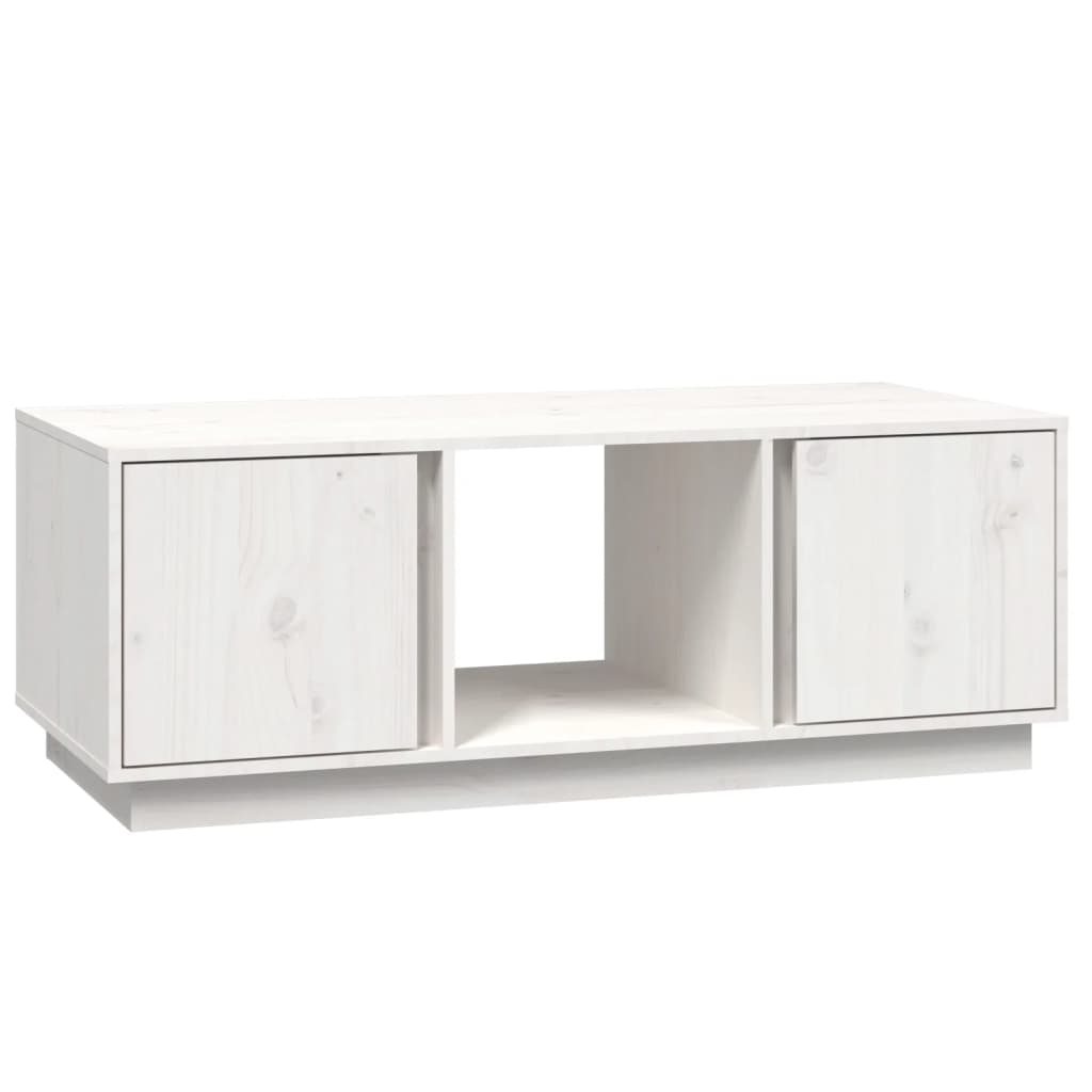 vidaXL Tavolino da Salotto Bianco 110x50x40 cm Legno Massello di Pino