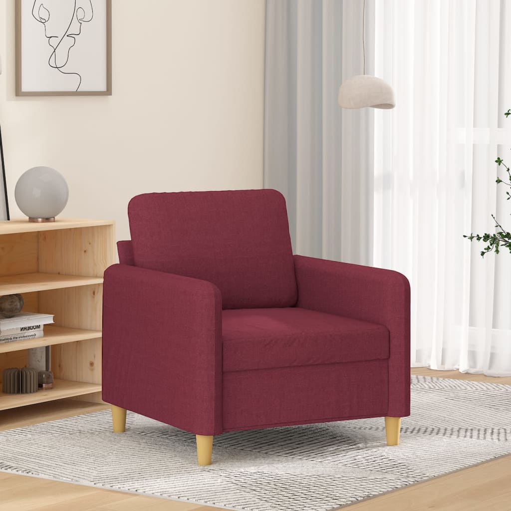 vidaXL Poltrona Rosso Vino 60 cm in Tessuto