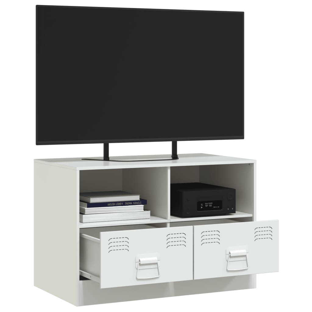 vidaXL Mobile Porta TV Bianco 67x39x44 cm in Acciaio