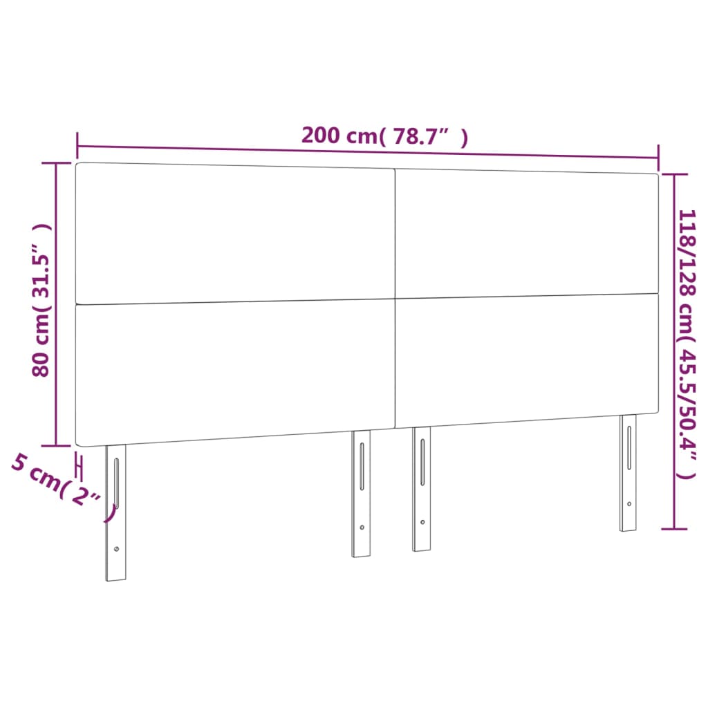 vidaXL Testiere 4 pz Blu Scuro 100x5x78/88 cm in Velluto