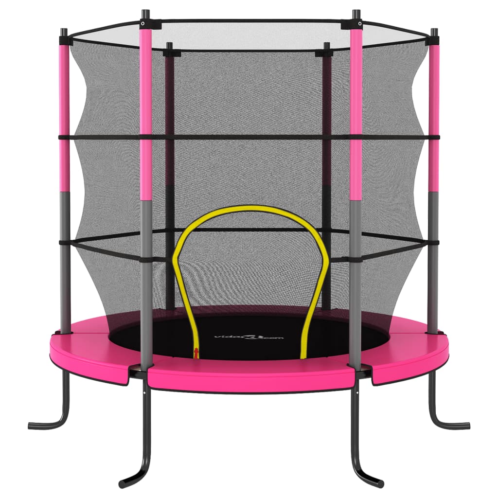 vidaXL Set Trampolino con Rete di Sicurezza Rotondo 140x160 cm Rosa