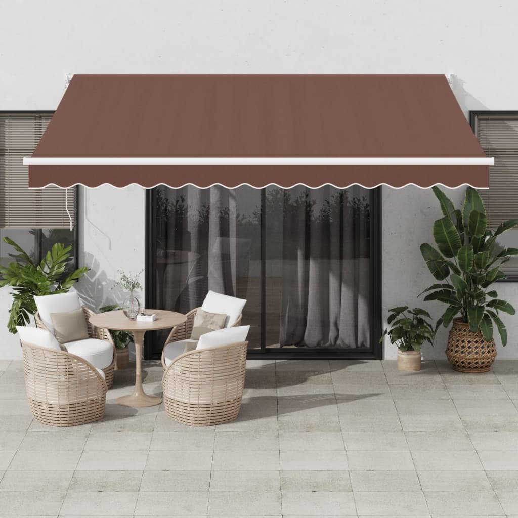 vidaXL Tenda Sole Retrattile Manuale 400x300 cm Marrone