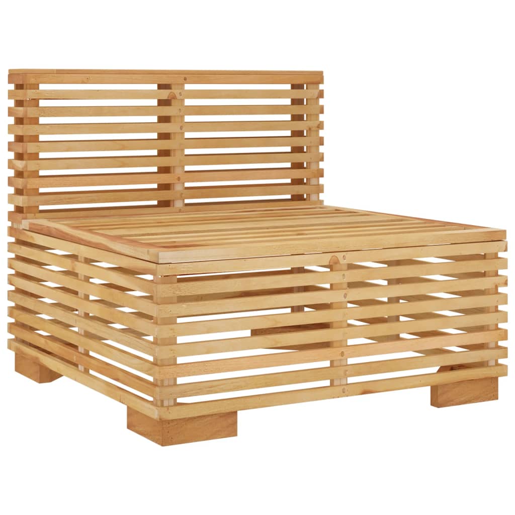 vidaXL Divano Centrale da Giardino con Cuscini Crema Massello di Teak