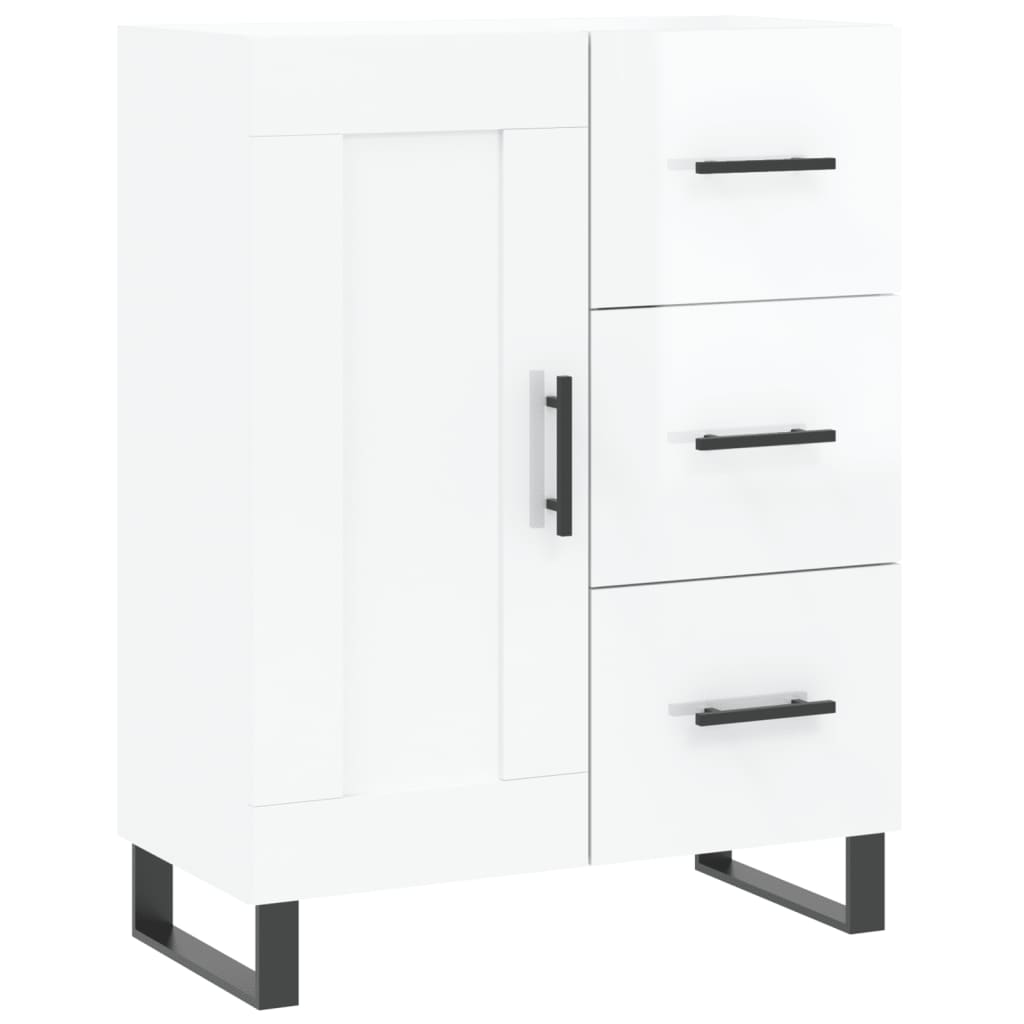 vidaXL Credenza Bianco Lucido 69,5x34x180 cm in Legno Multistrato