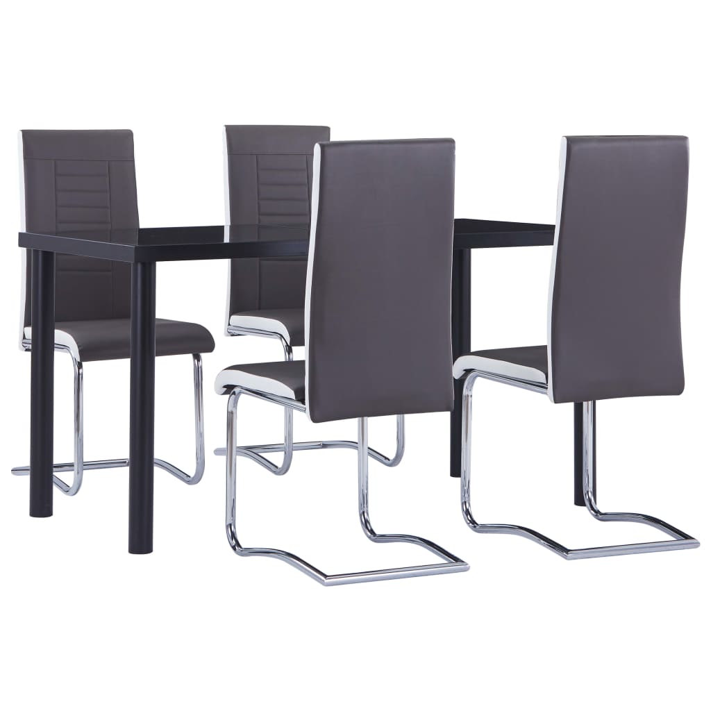 vidaXL Set Sala da Pranzo 5 pz in Similpelle Grigio