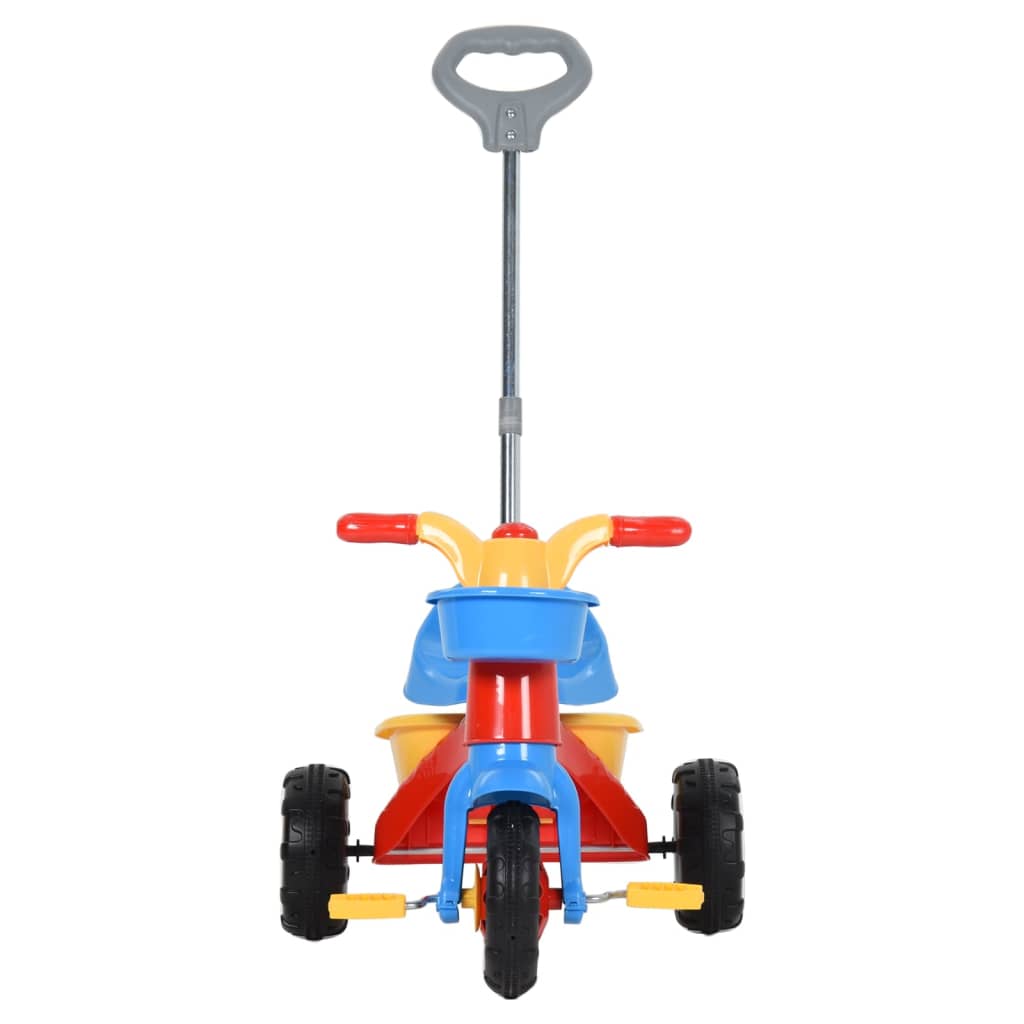 vidaXL Triciclo per Bambini con Maniglione Multicolore