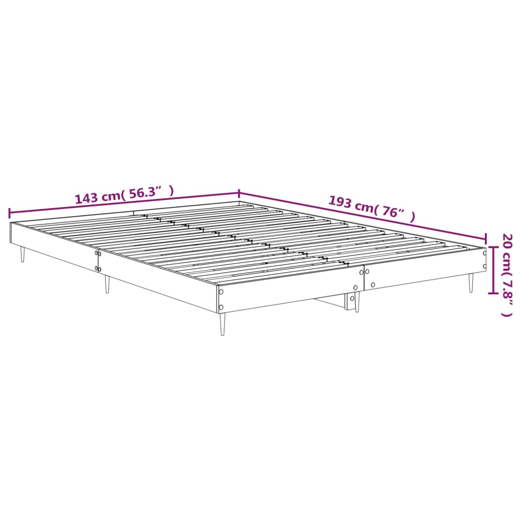 vidaXL Giroletto Nero 140x190 cm in Legno Multistrato