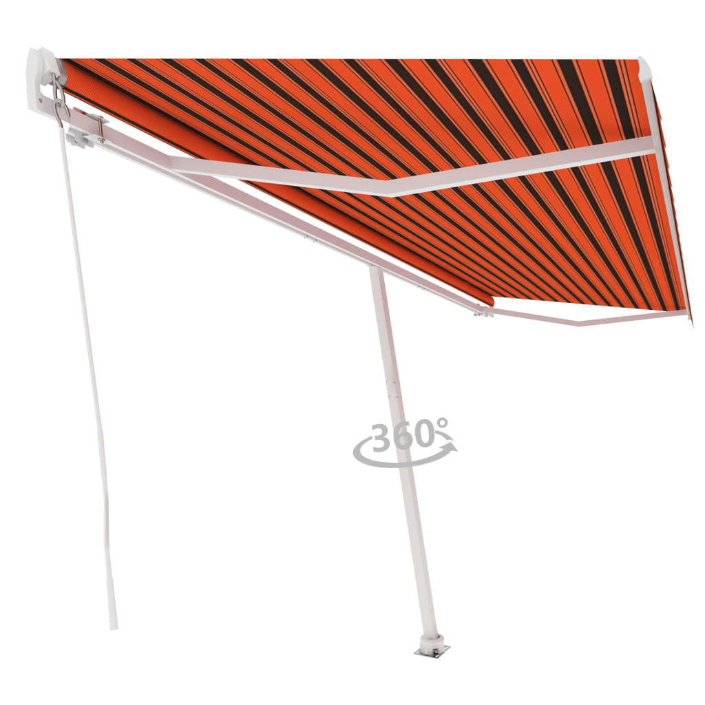 vidaXL Tenda da Sole Manuale Autoportante 400x300 cm Arancione Marrone