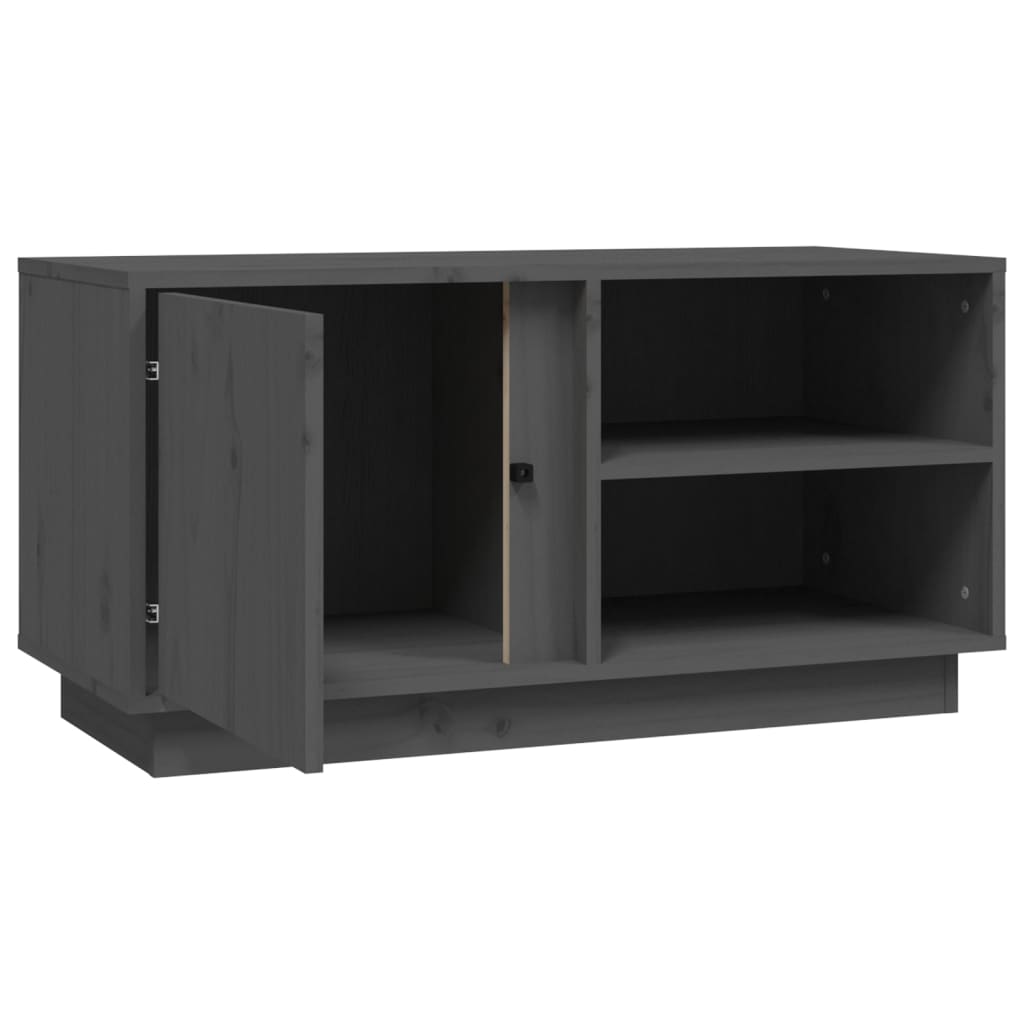 vidaXL Mobile Porta TV Grigio 80x35x40,5 cm in Legno Massello di Pino