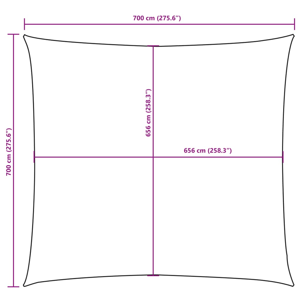 vidaXL Parasole a Vela in Tela Oxford Quadrata 7x7 m Blu