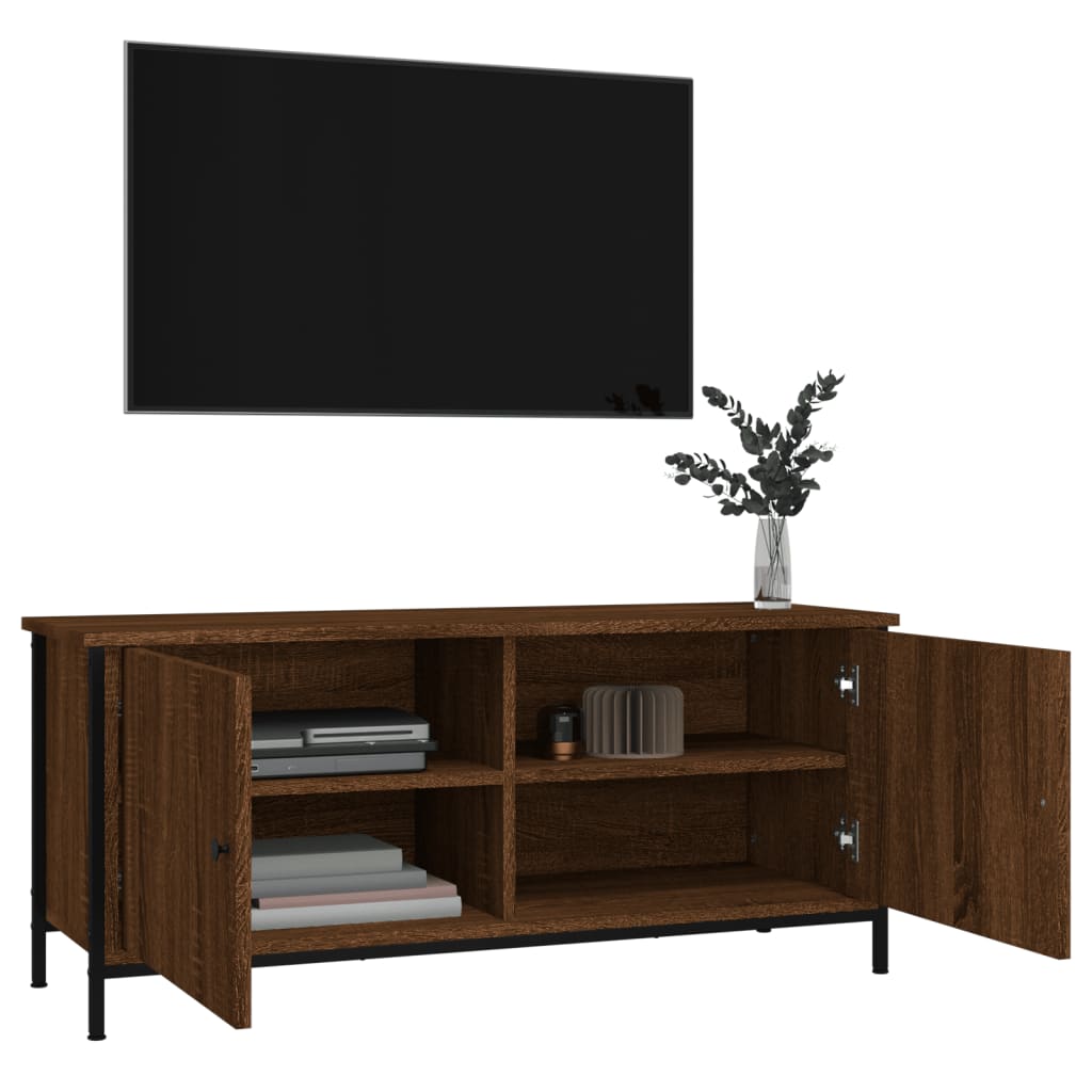 vidaXL Mobile TV con Ante Rovere Marrone 102x35x45cm Legno Multistrato