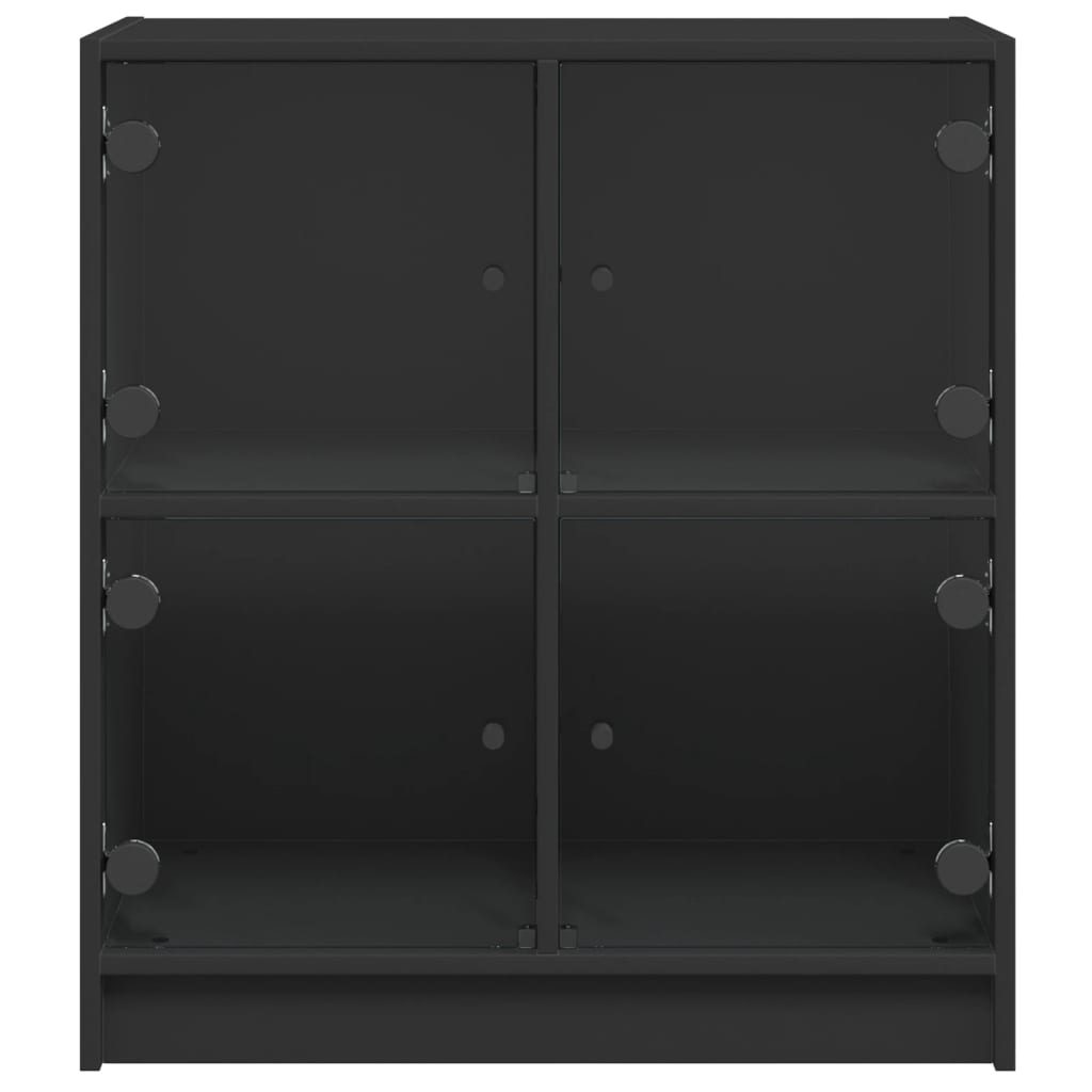 vidaXL Mobile con Ante in Vetro Nero 68x37x75,5 cm