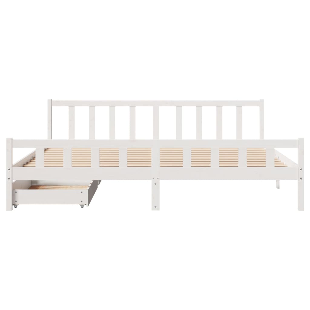 vidaXL Letto senza Materasso Bianco 180x200 cm Legno Massello di Pino