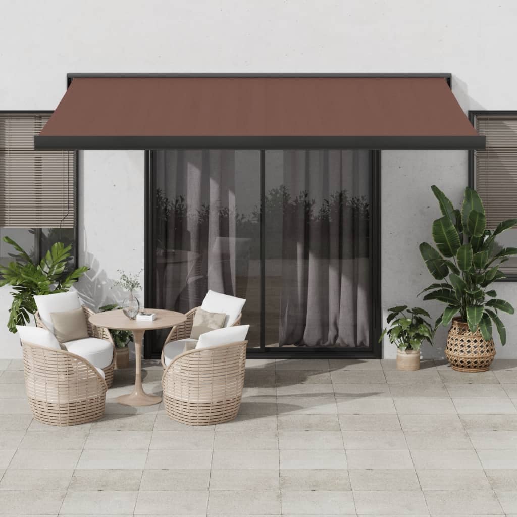 vidaXL Tenda Sole Retrattile Manuale 450x300 cm Marrone