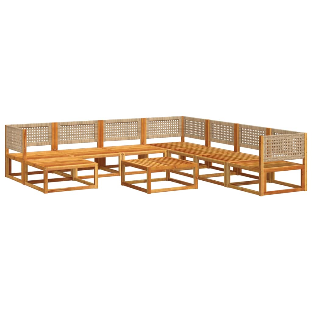 vidaXL Set Divano Giardino 9 pz con Cuscini Legno Massello di Acacia