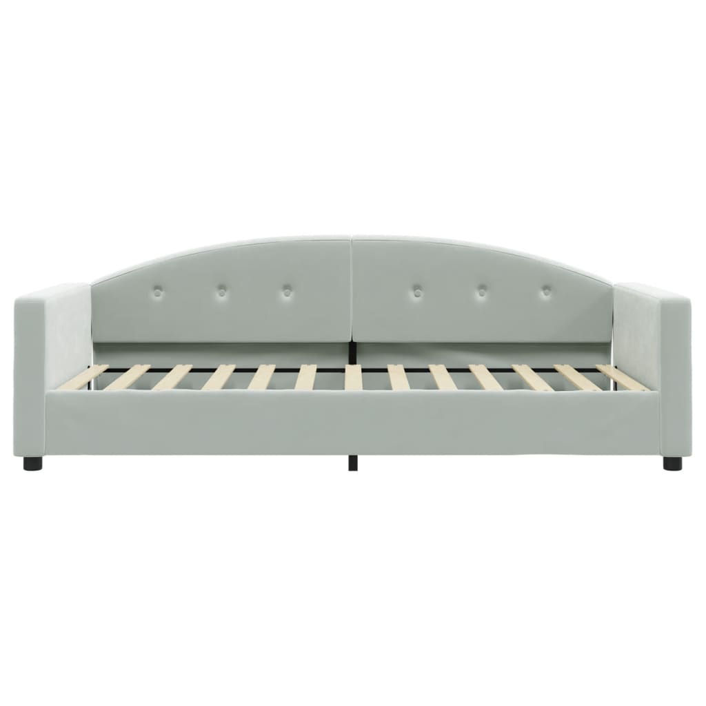 vidaXL Divano Letto con Materasso Grigio Chiaro 90x200 cm in Velluto