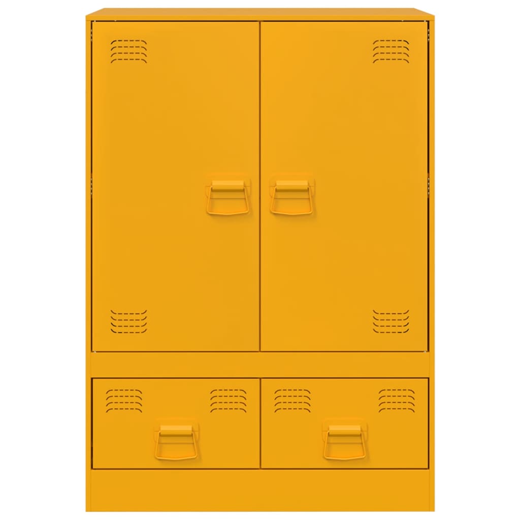 vidaXL Credenza Giallo Senape 67x39x95 cm in Acciaio