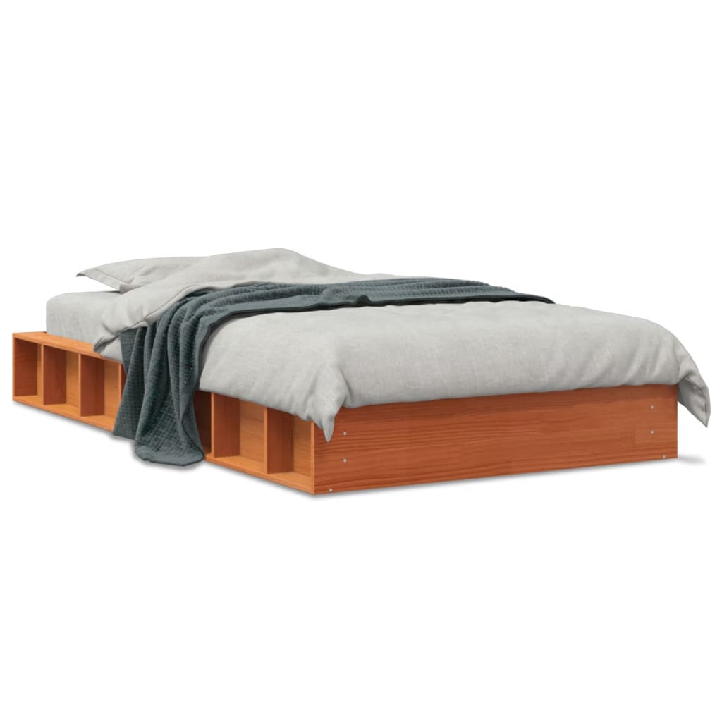 vidaXL Letto senza Materasso Marrone Cera 100x200 cm in Legno di Pino