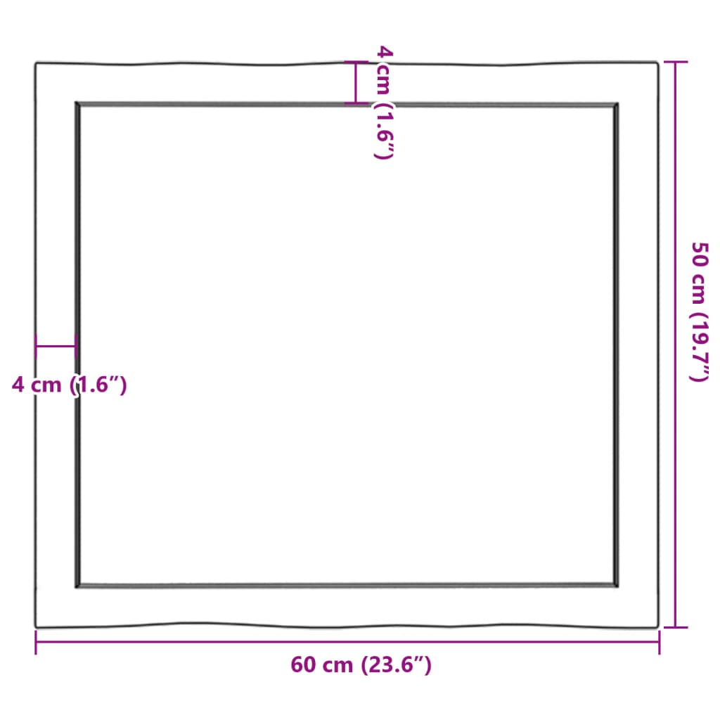 vidaXL Piano per Tavolo 60x50x(2-6) cm Rovere Non Trattato Bordi Vivi