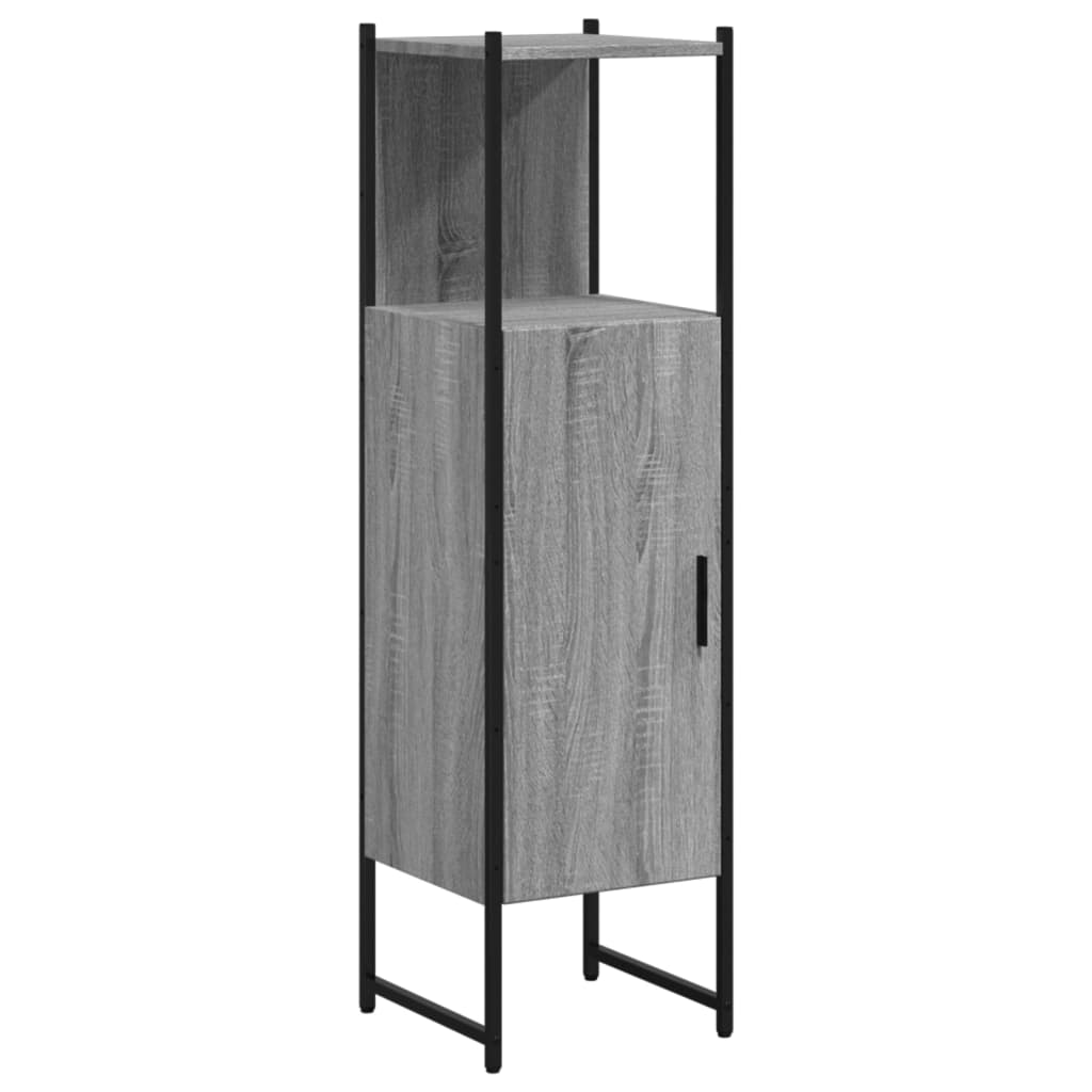 vidaXL Mobile da Bagno Grigio Sonoma 33x33x120,5cm Legno Multistrato