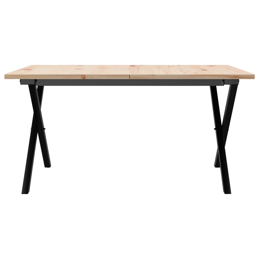 vidaXL Tavolino da Salotto Telaio a X 80x80x45 cm Legno Pino e Acciaio