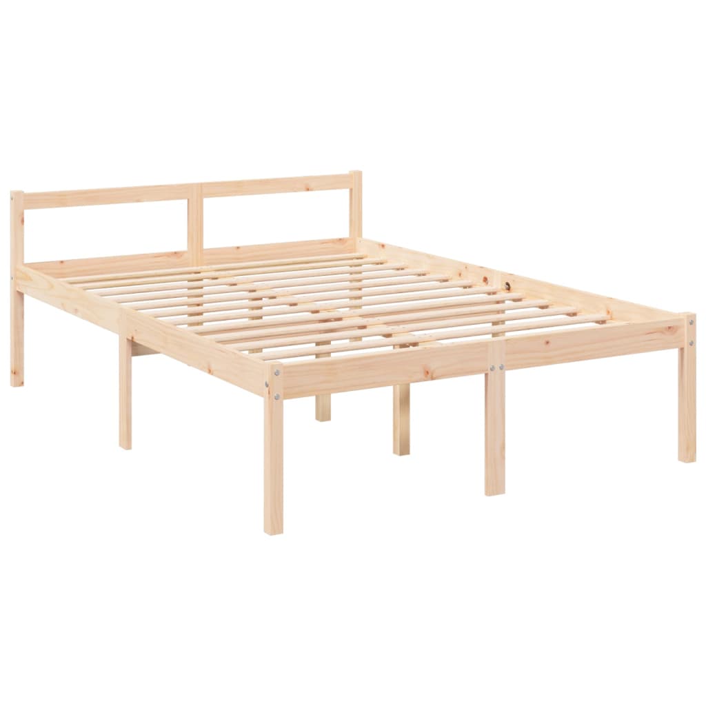 vidaXL Letto per Anziani con Testiera 140x190 cm in Legno Massello