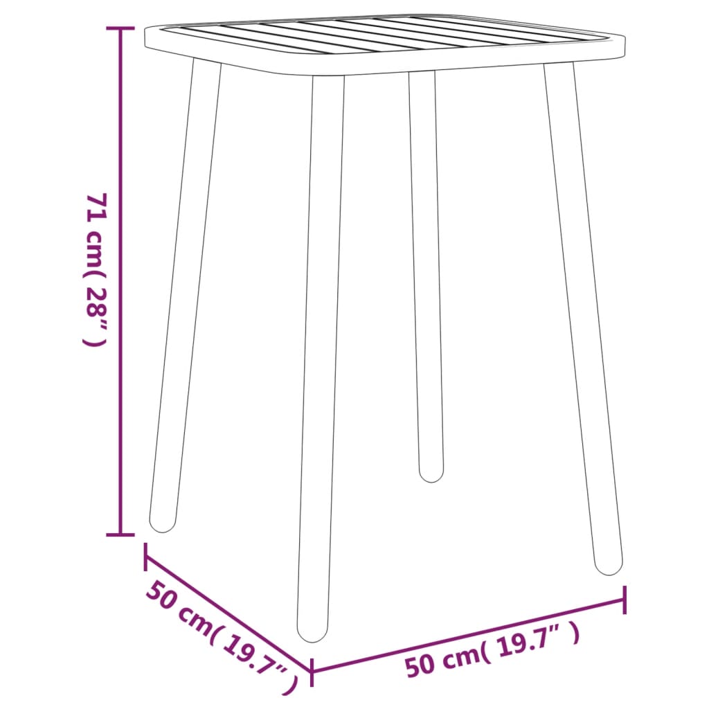 vidaXL Set da Pranzo da Giardino 3 pz in Acciaio Antracite