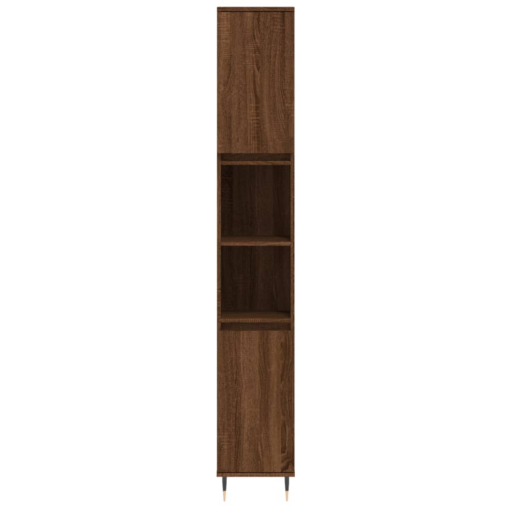 vidaXL Set Mobili da Bagno 3 pz Rovere Marrone in Legno Multistrato